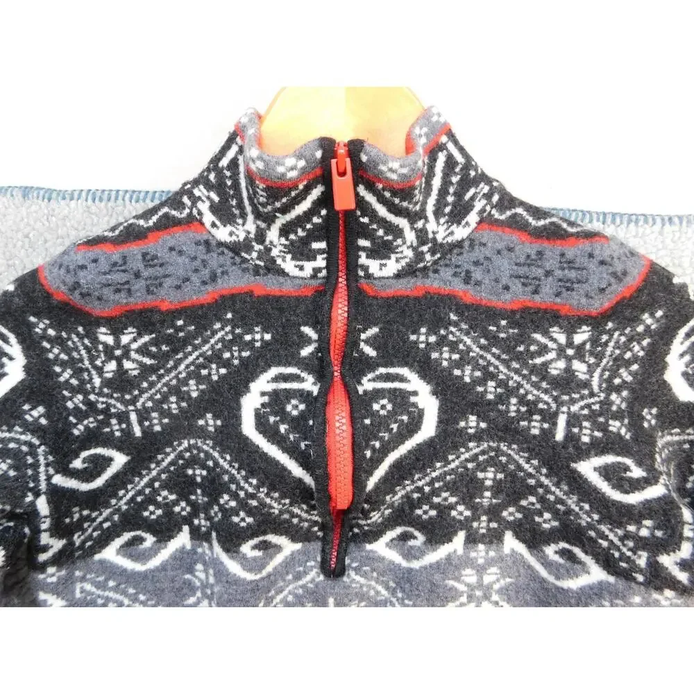 Icelandic Design Youth L Aztec Southwest Jacket Vintage Gray/Red Sweater